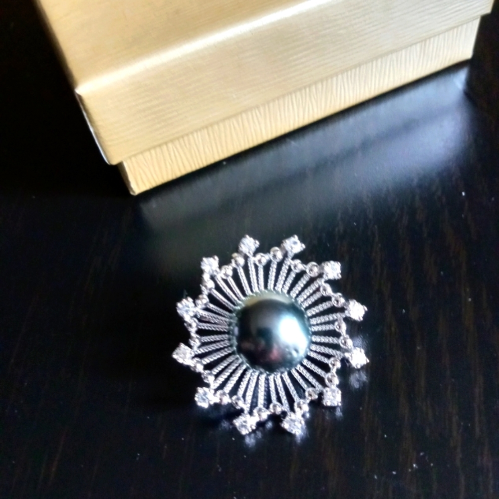 NIB JTV Sterling Pendant with Tahitian Pearl*PAID $400!**